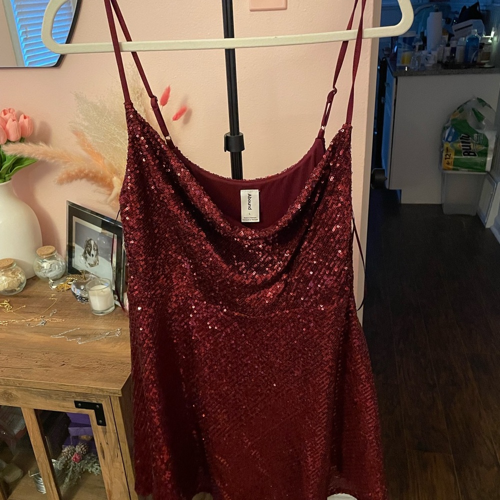 Abound Red Sequin Sleeveless Dress